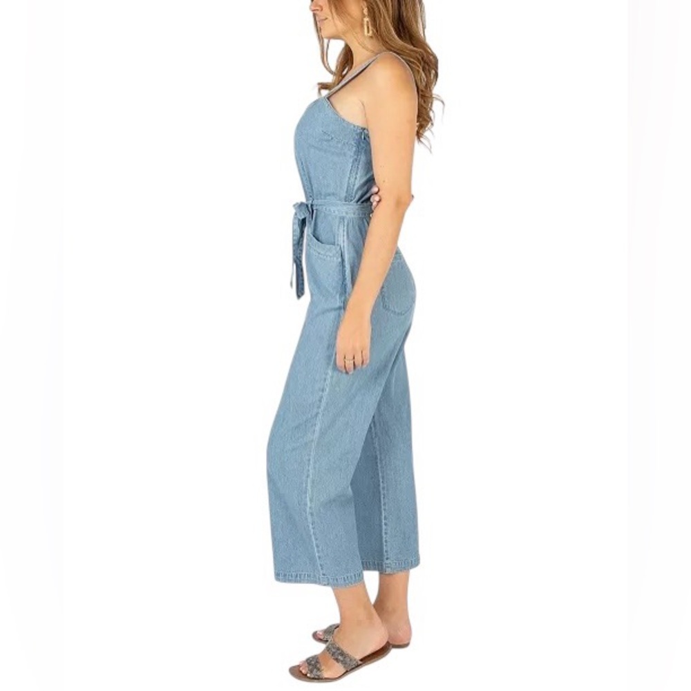Rewash NWT Juniors' Belted Denim Jumpsuit - Picture 3 of 12